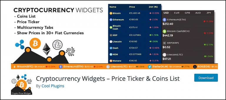cryptocurrency ticker selected